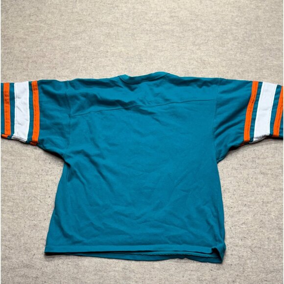 Vintage Miami Dolphins NFL T-shirt Team Rated Made in USA Oversized V-neck Slouc - Picture 6 of 10